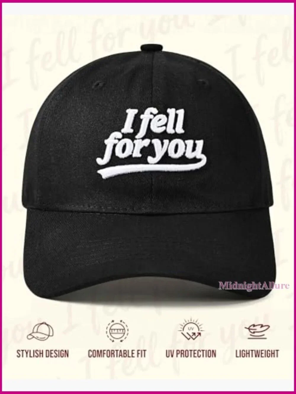 I Fell for You Embroidered Dad Hat with Adjustable Strap